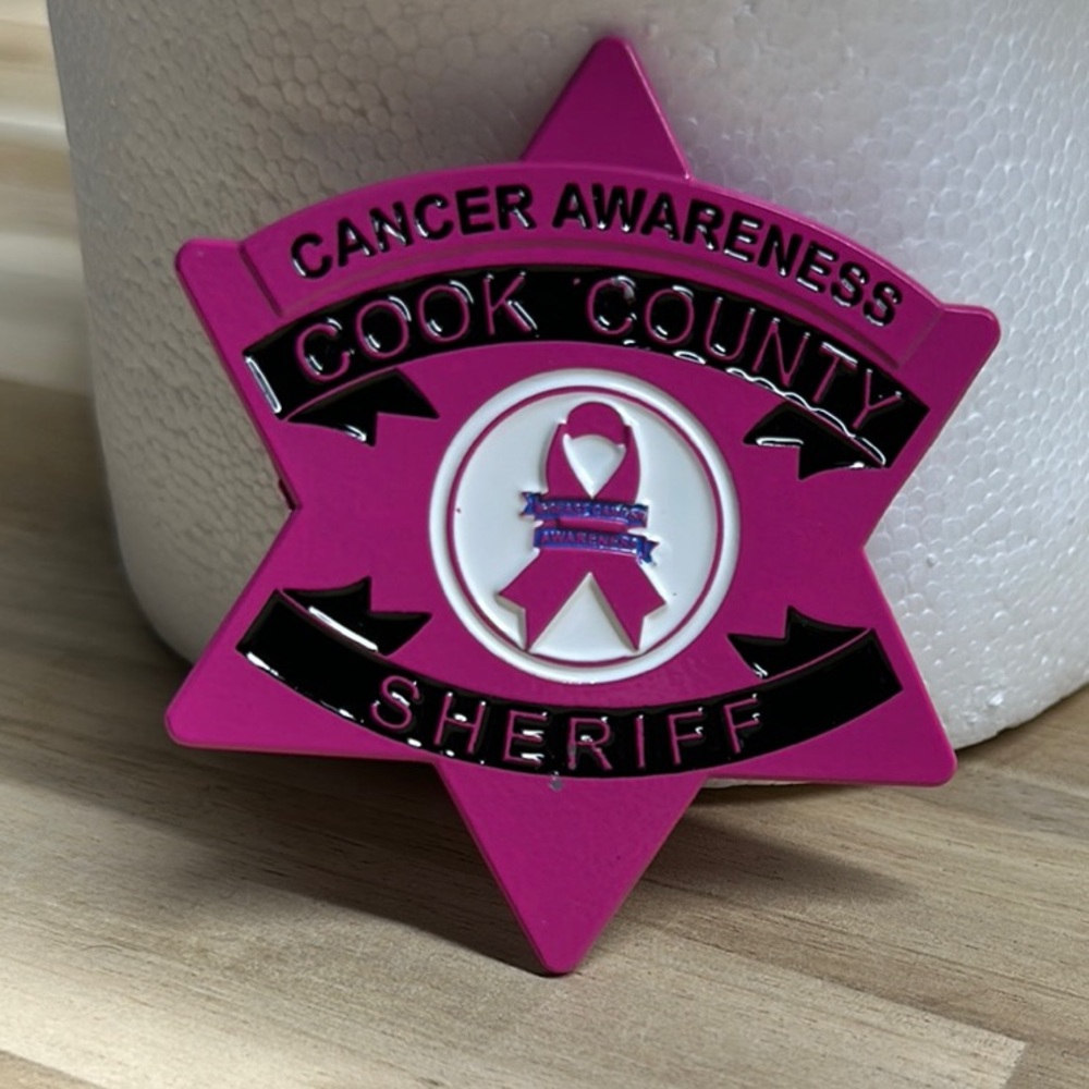 Cook County Sheriff Cancer Awareness Badge - Pink